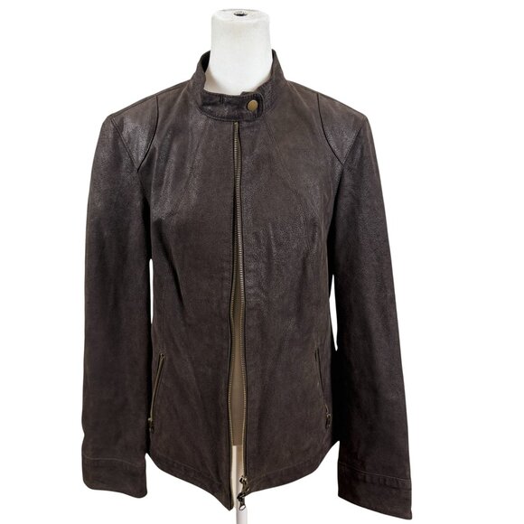 Brown Suede Moto Jacket - Picture 4 of 7